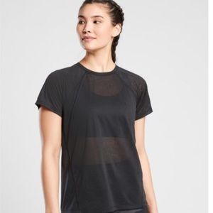 Athleta Semi Sheer Black Vapor Tee (M)